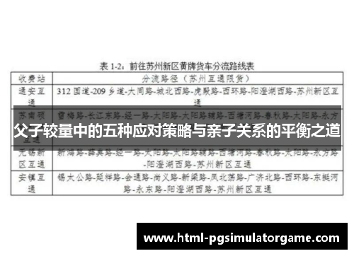 父子较量中的五种应对策略与亲子关系的平衡之道